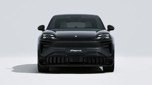 Vista esterna di Cayenne Turbo Coupé Electric che mostra la parte anteriore della vettura