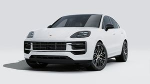 Exterior view of Cayenne Coupé Black Edition showing the front and left side of the car