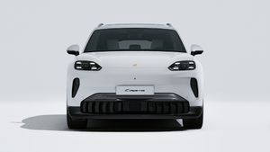 Exterior view of Cayenne Electric showing the front of the car