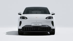 Exterior view of Cayenne Coupé Electric showing the front of the car