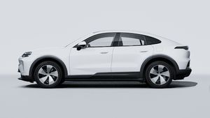 Exterior view of Cayenne Coupé Electric showing the left side of the car