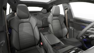 Interior view showing the front seats of Cayenne Turbo Coupé Electric