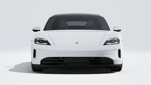 Exterior view of Taycan 4S showing the front of the car