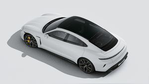 Exterior view of Taycan Turbo S seen from above