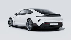 Exterior view of Taycan Turbo GT showing the back and left side of the car