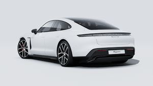 Exterior view of Taycan 4S Black Edition showing the back and left side of the car