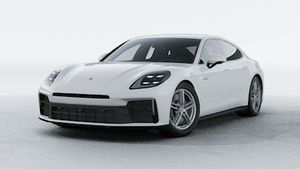 Exterior view of Panamera 4 E-Hybrid showing the front and left side of the car