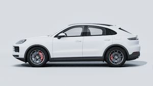 Exterior view of Cayenne S E-Hybrid Coupé showing the left side of the car