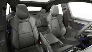 Interior view showing the front seats of Cayenne Coupé Electric