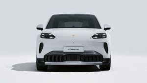 Exterior view of Cayenne S Coupé Electric showing the front of the car