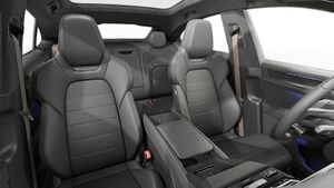 Interior view showing the front seats of Cayenne Turbo Coupé Electric