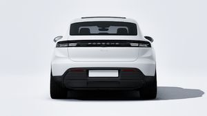Exterior view of Macan showing the rear of the car