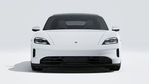 Exterior view of Taycan 4S showing the front of the car