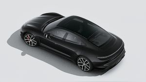Exterior view of Taycan 4S Black Edition seen from above