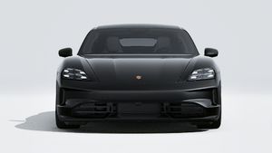 Exterior view of Taycan 4S Black Edition showing the front of the car