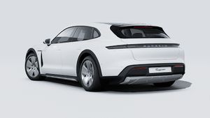 Exterior view of Taycan 4 Cross Turismo showing the back and left side of the car