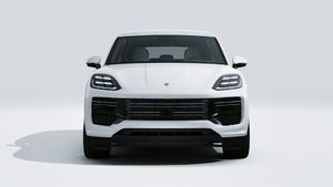 Cayenne Turbo E-Hybrid 、車体前部を示す外観。