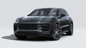 フロントと左サイドを示す Cayenne S E-Hybrid Black Edition の外観。