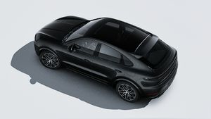 上から見た Cayenne E-Hybrid Coupé Black Edition の外観