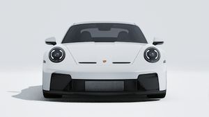 Exterior view of 911 GT3 with Touring Package showing the front of the car