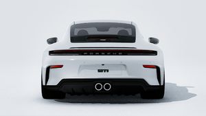 Exterior view of 911 GT3 with Touring Package showing the rear of the car