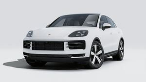 Exterior view of Cayenne E-Hybrid Coupé showing the front and left side of the car