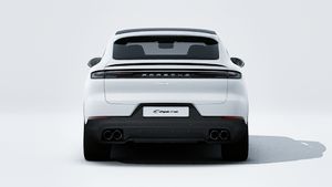 Exterior view of Cayenne S E-Hybrid Coupé showing the rear of the car