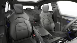 Interior view showing the front seats of Cayenne Electric