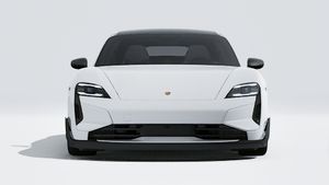 Exterior view of Taycan Turbo GT showing the front of the car