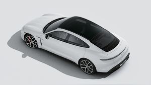 Exterior view of Taycan 4S Black Edition seen from above