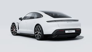 Exterior view of Taycan 4S Black Edition showing the back and left side of the car