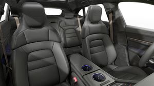 Interior view showing the front seats of Taycan Turbo Cross Turismo