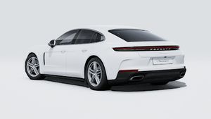 Exterior view of Panamera showing the back and left side of the car