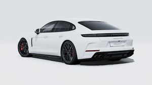 Exterior view of Panamera GTS showing the back and left side of the car
