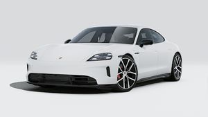 Внешний вид Taycan 4S Black Edition с изображением передней и левой части автомобиля