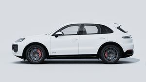 Exterior view of Cayenne GTS showing the left side of the car