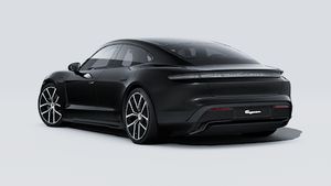 Exterior view of Taycan 4 Black Edition showing the back and left side of the car