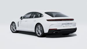 Exterior view of Panamera 4 E-Hybrid showing the back and left side of the car