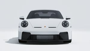 Exterior view of 911 GT3 with Touring Package showing the front of the car