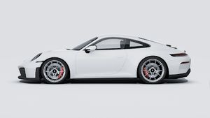 Exterior view of 911 GT3 with Touring Package showing the left side of the car