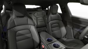 Interior view showing the front seats of Taycan