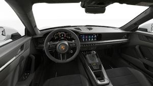 Interjero vaizdas, kuriame matomas vairas ir prietaisų skydelis 911 GT3