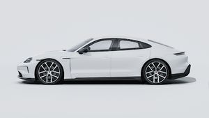 Išorinis Taycan Black Edition vaizdas iš kairės automobilio pusės