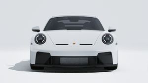Vue extérieure de 911 GT3 montrant l'avant de la voiture