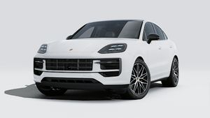 Vue extérieure de Cayenne Coupé Black Edition montrant l'avant et le côté gauche de la voiture