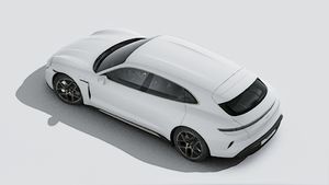 Внешний вид сайта Taycan Turbo Sport Turismo с высоты