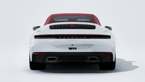 Exterior view of 911 Carrera Cabriolet showing the rear of the car