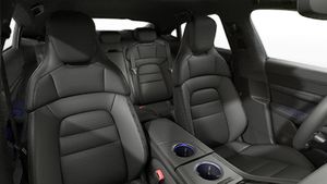 Interior view showing the front seats of Taycan
