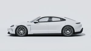 Exterior view of Taycan 4 showing the left side of the car
