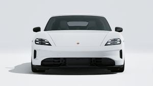 Exterior view of Taycan Black Edition showing the front of the car